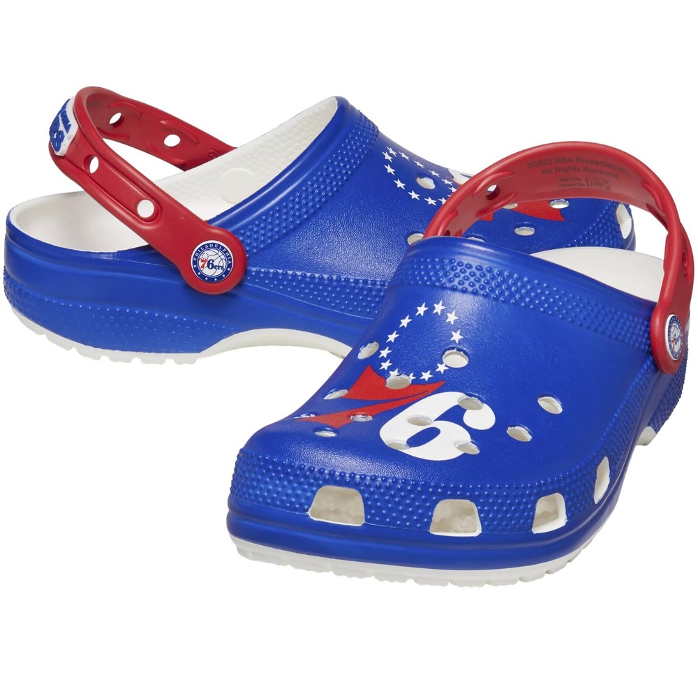 Crocs Adult NBA Philadelphia 76ers Classic Clog Blue Men's Size 9 / Women's 11